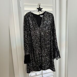 Calvin Klein black/silver sequin dress
